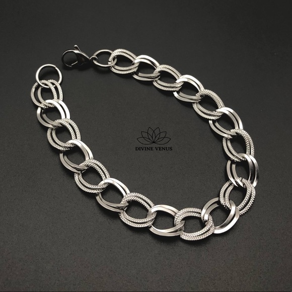 Linked Bracelet or Anklet | Stainless Steel - Picture 1 of 7